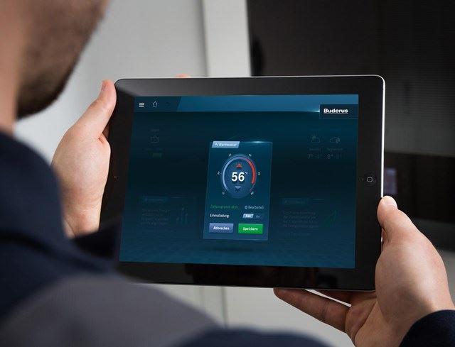 Heizungsapp auf Tablet