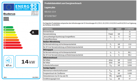 Gasbrennwert Logano plus KB192i Datenblatt