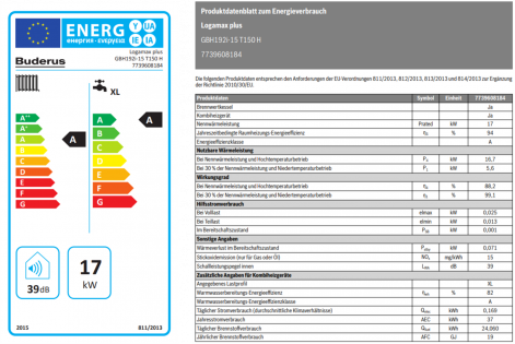 Gasbrennwert Logamax plus GBH192iT Datenblatt