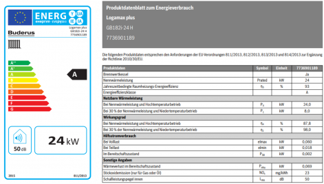 Gasbrennwert Logamax plus GB182i Datenblatt