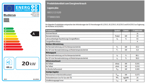 Gasbrennwert Logano plus GB212 Datenblatt