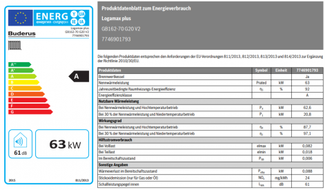 Gasbrennwert Logamax plus GB162 50 - 100 kW Datenblatt