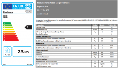 Gasbrennwert Logamax plus GB172 Datenblatt