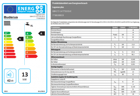 Gasbrennwert Logamax plus GBH172 Datenblatt