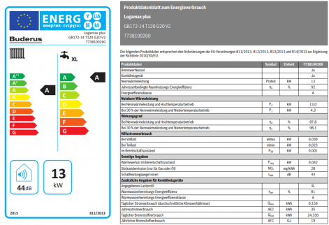 Gasbrennwert Logamax plus GB172T Datenblatt