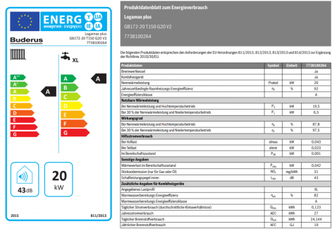 Gasbrennwert Logamax plus GB172T Datenblatt