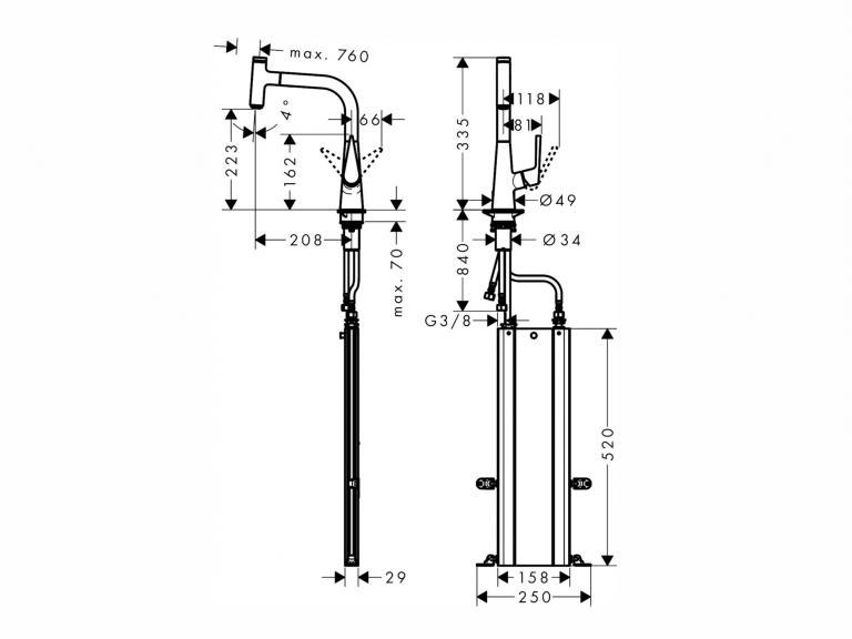 Küchenarmaturen M51 maß