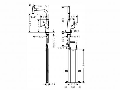 Küchenarmaturen M51 maß