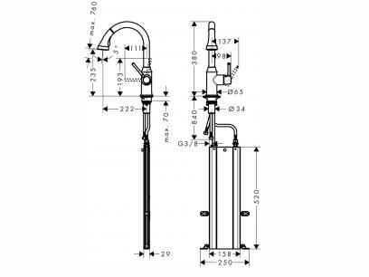 Küchenarmaturen M53 maß