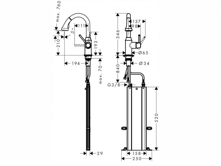 Küchenarmaturen M53 maß