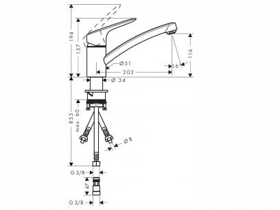 Küchenarmaturen Logis maß