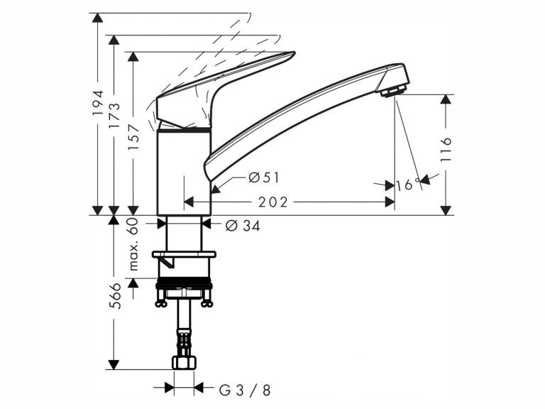 Küchenarmaturen Logis maß