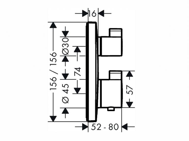 Badarmaturen Ecostat Square maß
