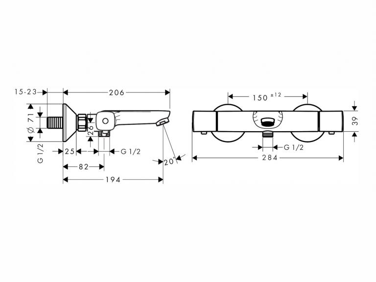 Badarmaturen Ecostat Wanneneinlass maß