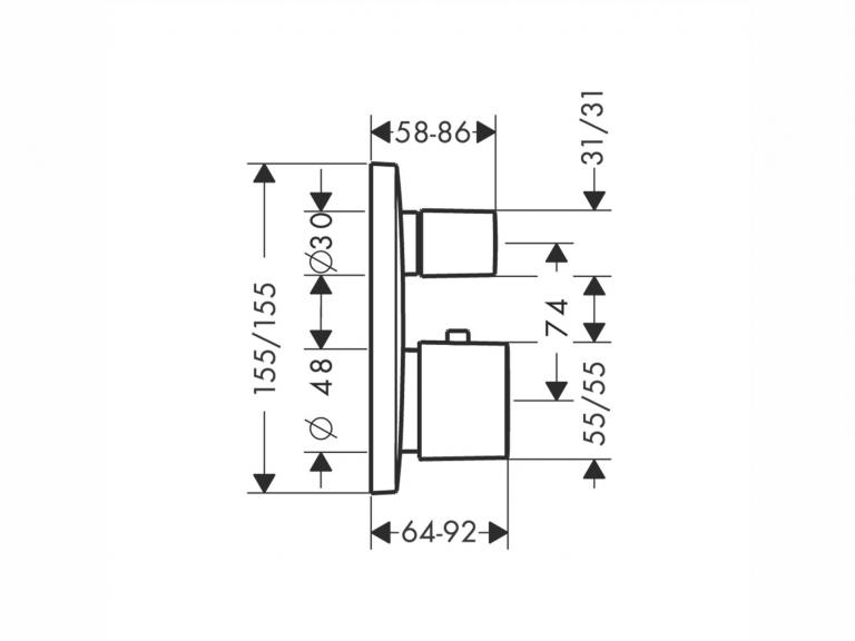 PuraVida Thermostat Unterputz maß