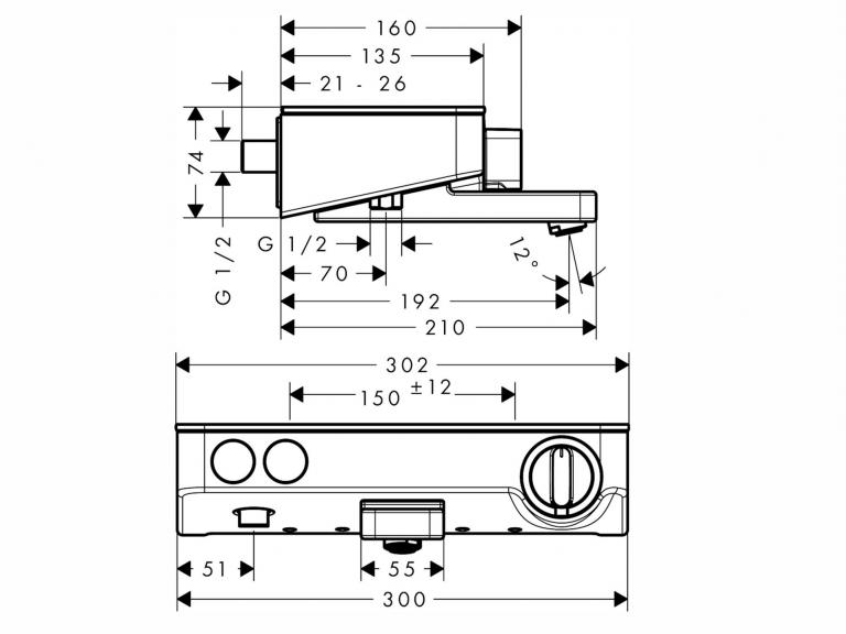 Shower Tablet Select maß