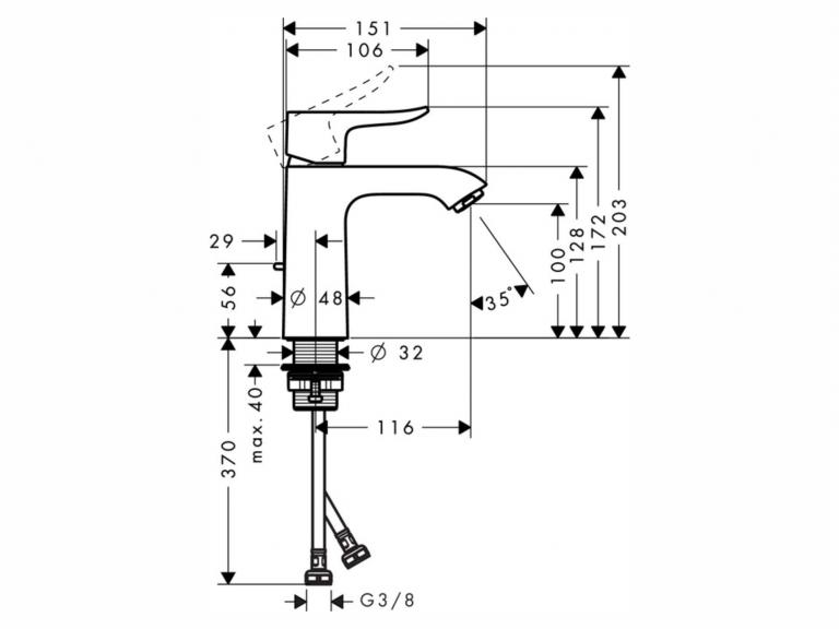 Küchenarmaturen Metris 110 maß