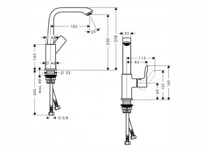 Küchenarmaturen Metris 230 maß