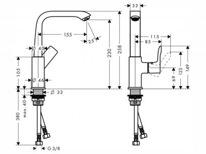 Küchenarmaturen Metris 230 maß