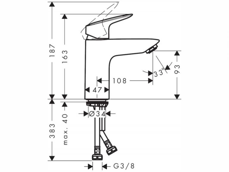 Küchenarmaturen Logis 100 maß