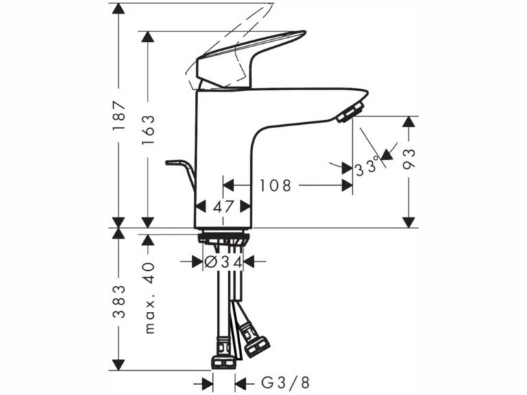 Küchenarmaturen Logis 100 maß
