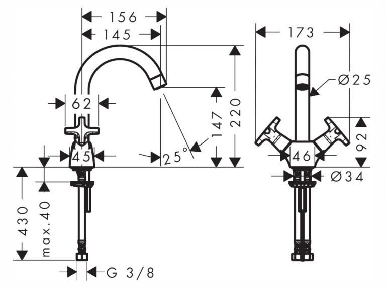 Küchenarmaturen Logis Classic maß